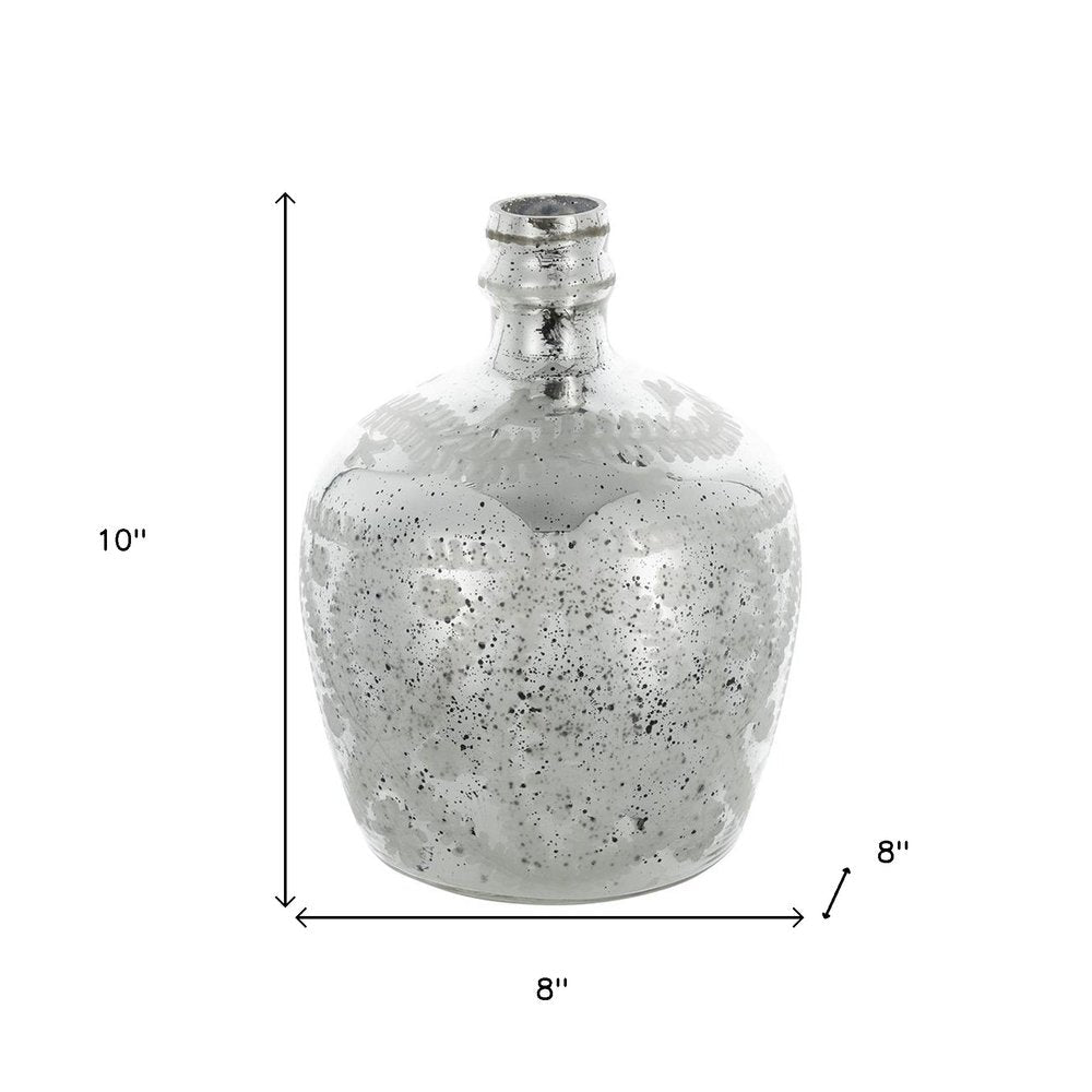 10" Silver Speckle Glass Table Vase HomeRoots