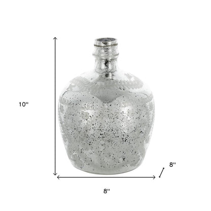 10" Silver Speckle Glass Table Vase HomeRoots