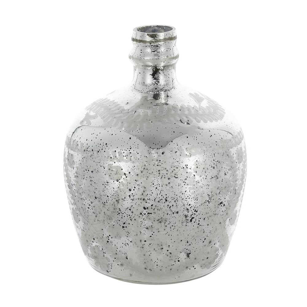 10" Silver Speckle Glass Table Vase HomeRoots
