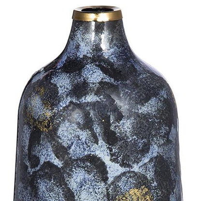 12" Blue And Gold Abstract Bud Glass Table Vase HomeRoots