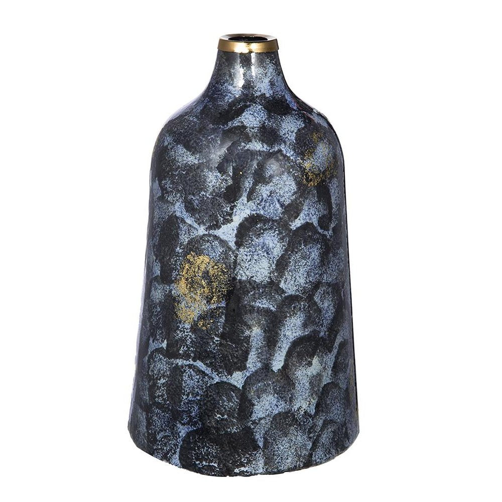 12" Blue And Gold Abstract Bud Glass Table Vase HomeRoots