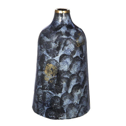 12" Blue And Gold Abstract Bud Glass Table Vase HomeRoots