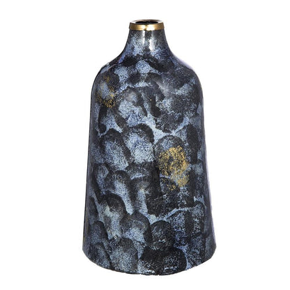 12" Blue And Gold Abstract Bud Glass Table Vase HomeRoots