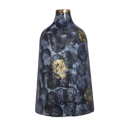 12" Blue And Gold Abstract Bud Glass Table Vase HomeRoots
