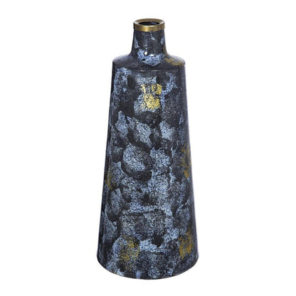 14" Blue And Gold Abstract Bud Glass Table Vase HomeRoots