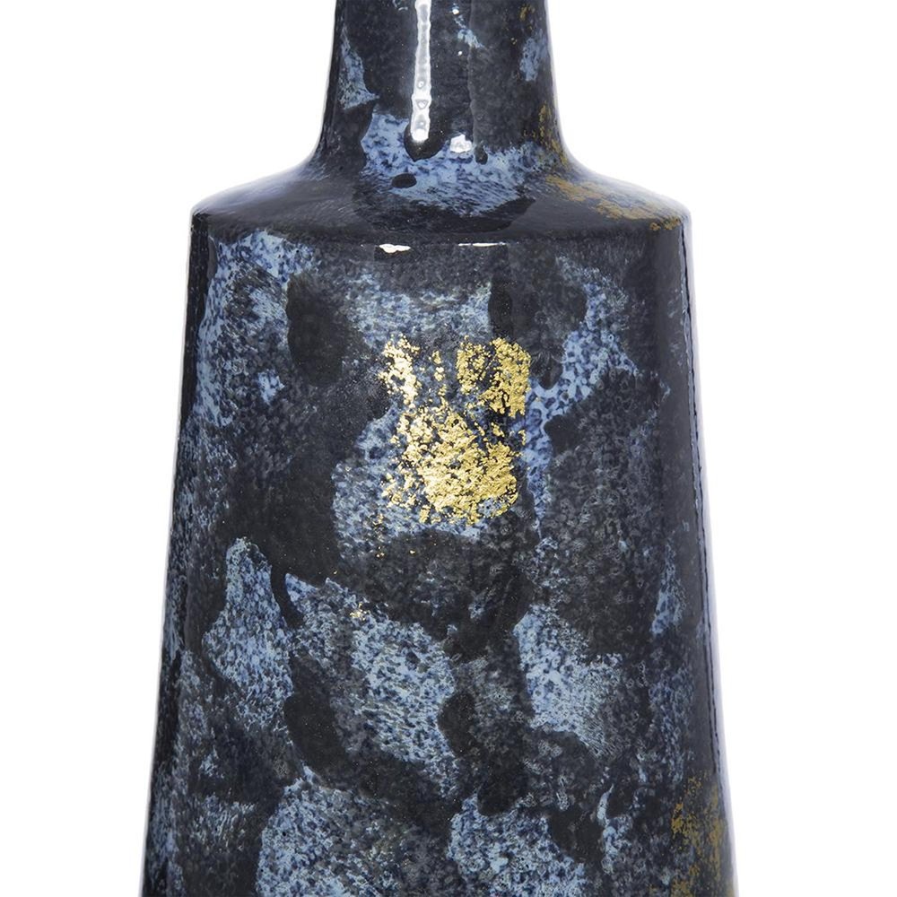 14" Blue And Gold Abstract Bud Glass Table Vase HomeRoots