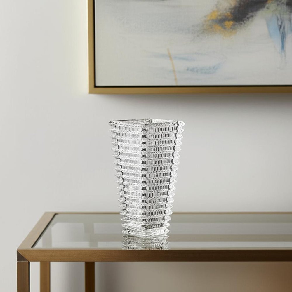 11" Clear Geometric Glass Table Vase HomeRoots