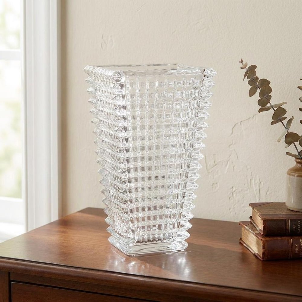 11" Clear Geometric Glass Table Vase HomeRoots