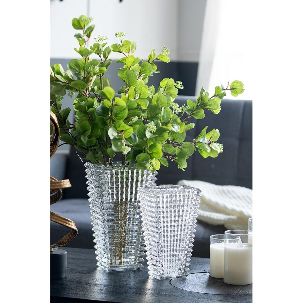 11" Clear Geometric Glass Table Vase HomeRoots