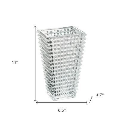 11" Clear Geometric Glass Table Vase HomeRoots