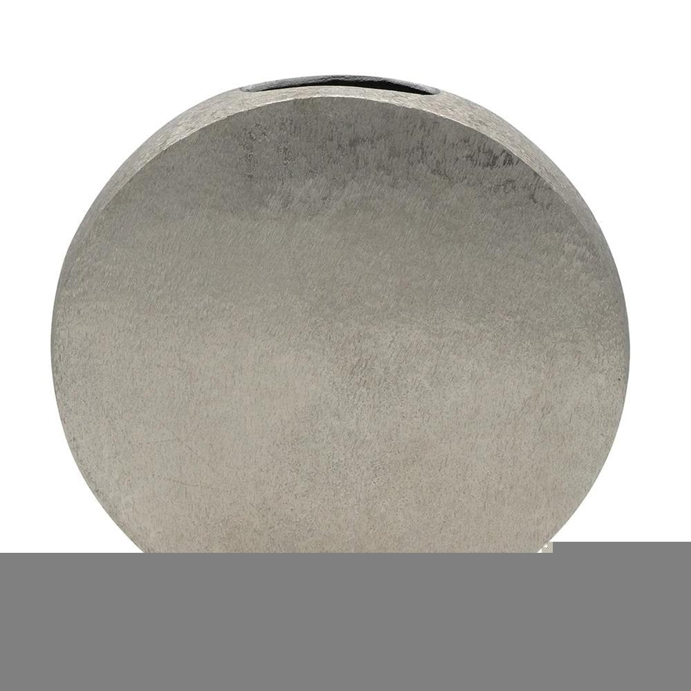 15" Silver Aluminum Round Disc Table Vase HomeRoots