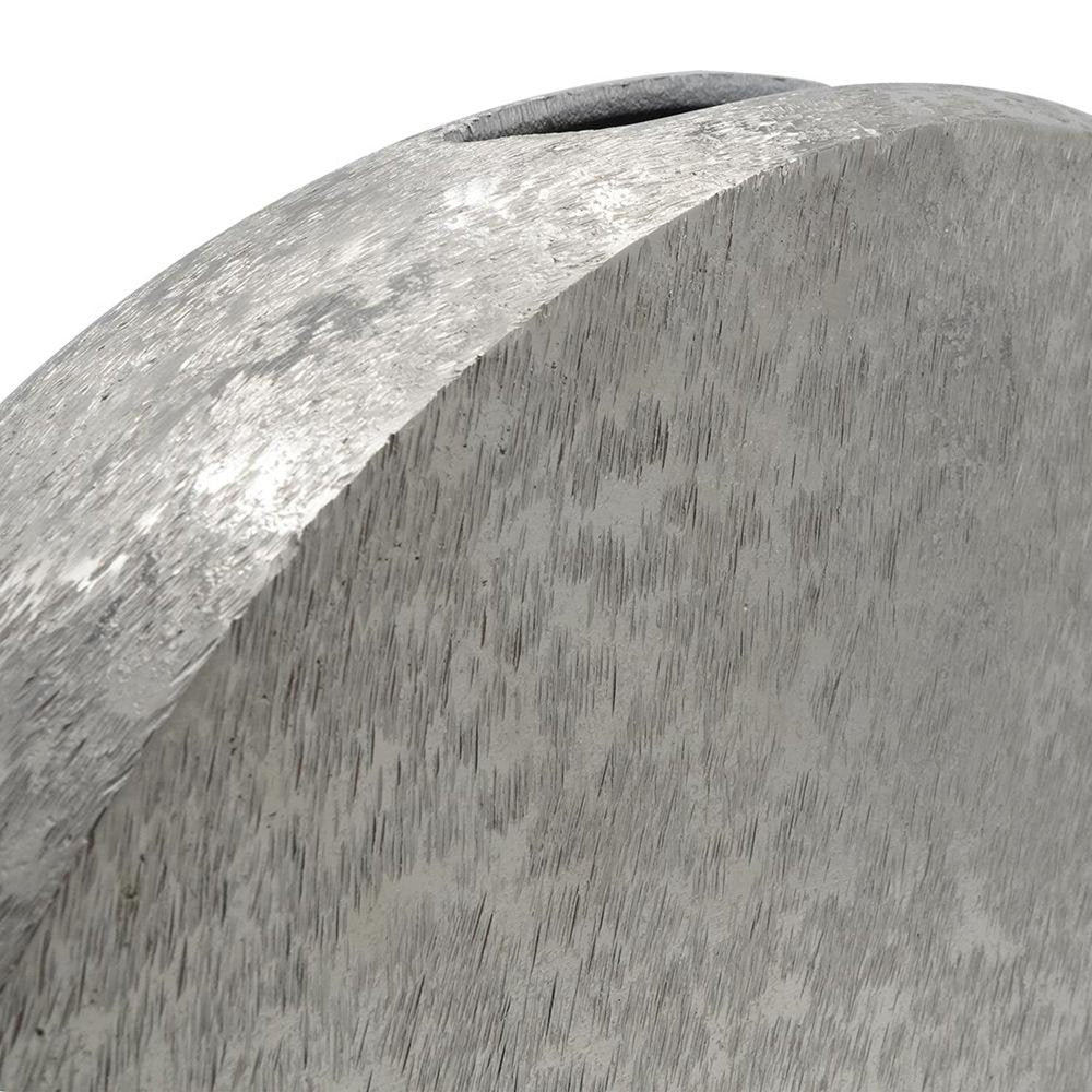 15" Silver Aluminum Round Disc Table Vase HomeRoots