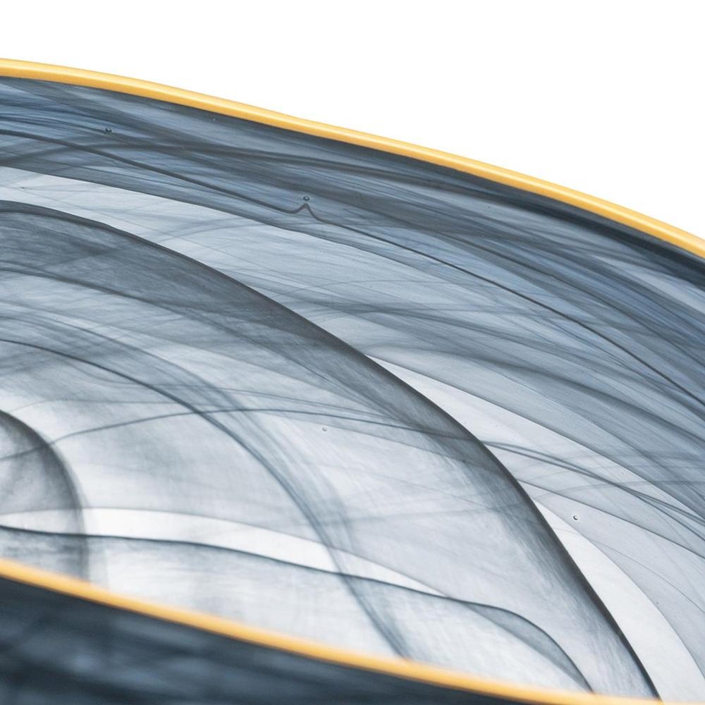 9" Charcoal Abstract Swirl Art Glass Table Vase HomeRoots