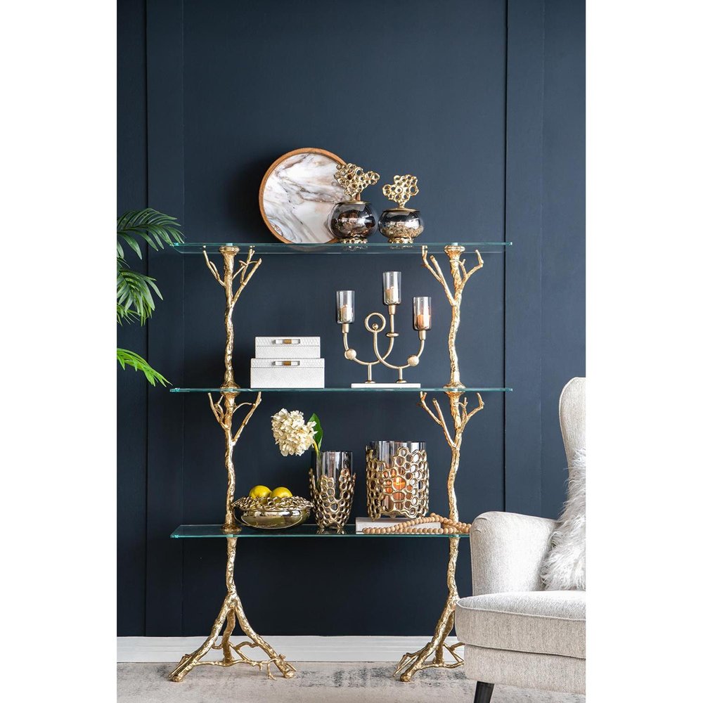 11" Black And Gold Glass And Aluminum Geo Circles Table Vase HomeRoots