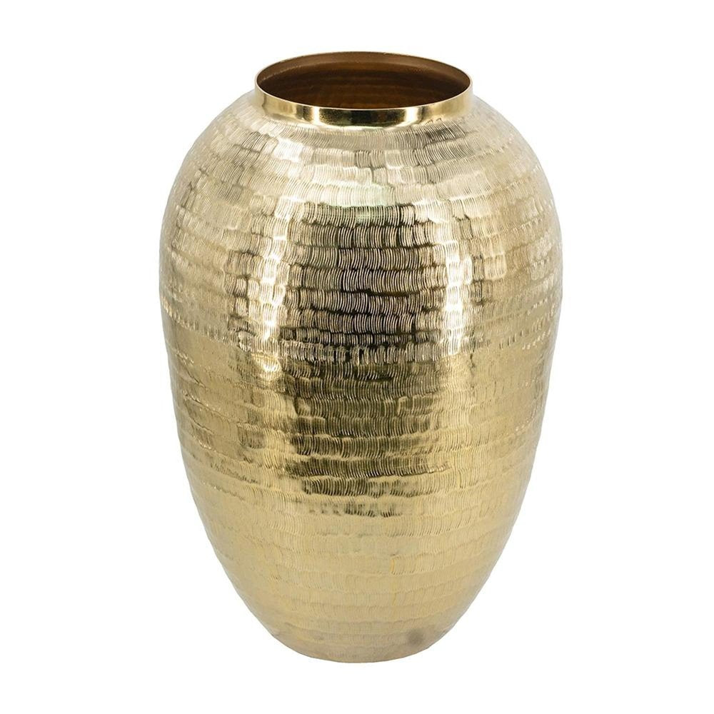 17" Gold Hammered Aluminum Urn Table Vase HomeRoots