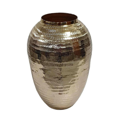 17" Gold Hammered Aluminum Urn Table Vase HomeRoots