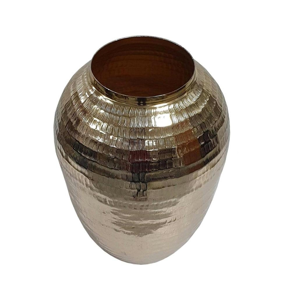 17" Gold Hammered Aluminum Urn Table Vase HomeRoots