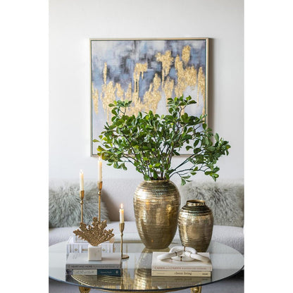 17" Gold Hammered Aluminum Urn Table Vase HomeRoots