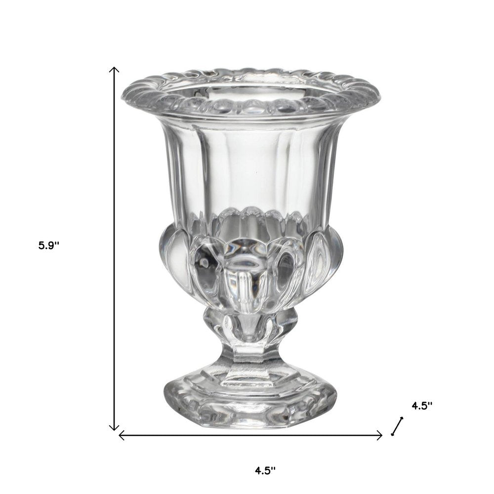 Set of Two Clear Glass Urn Table Vases HomeRoots