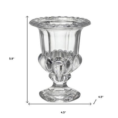 Set of Two Clear Glass Urn Table Vases HomeRoots
