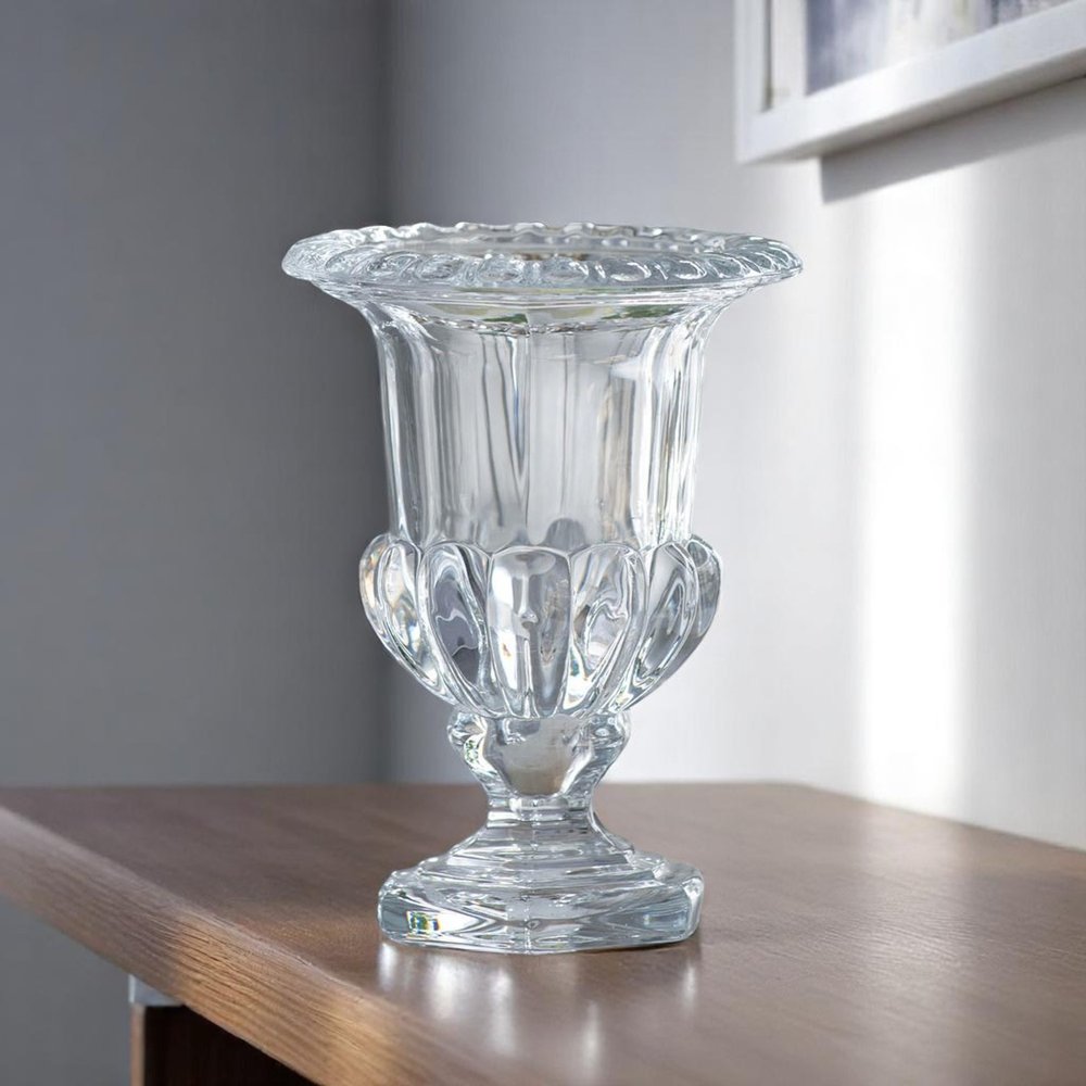 Set of Two Clear Glass Urn Table Vases HomeRoots