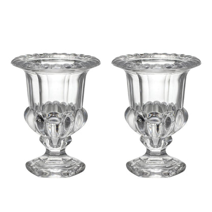 Set of Two Clear Glass Urn Table Vases HomeRoots
