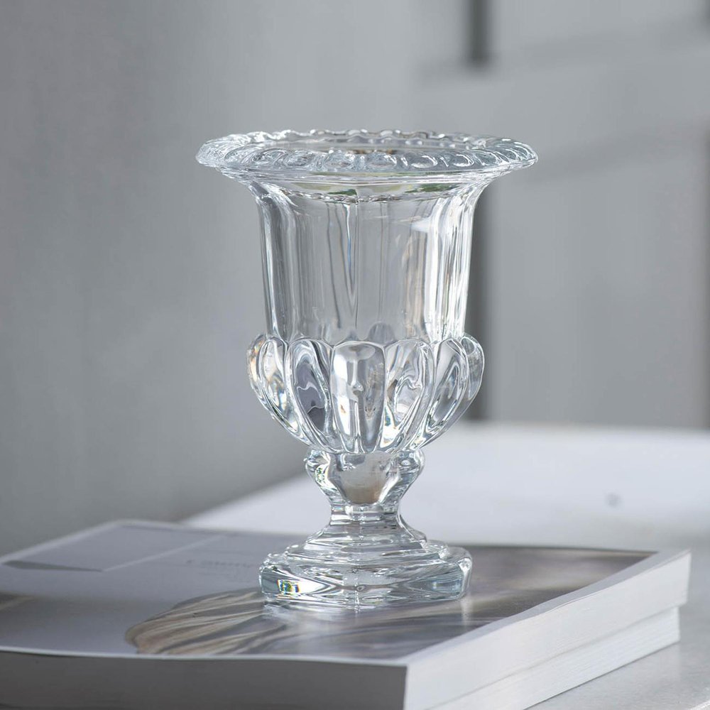 Set of Two Clear Glass Urn Table Vases HomeRoots