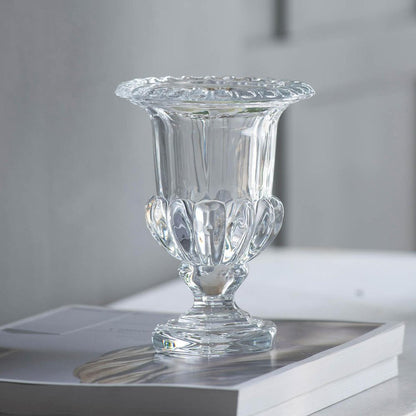 Set of Two Clear Glass Urn Table Vases HomeRoots