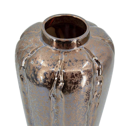 Set of Three Bronze And Silver Ceramic Urn Ginger Jars HomeRoots