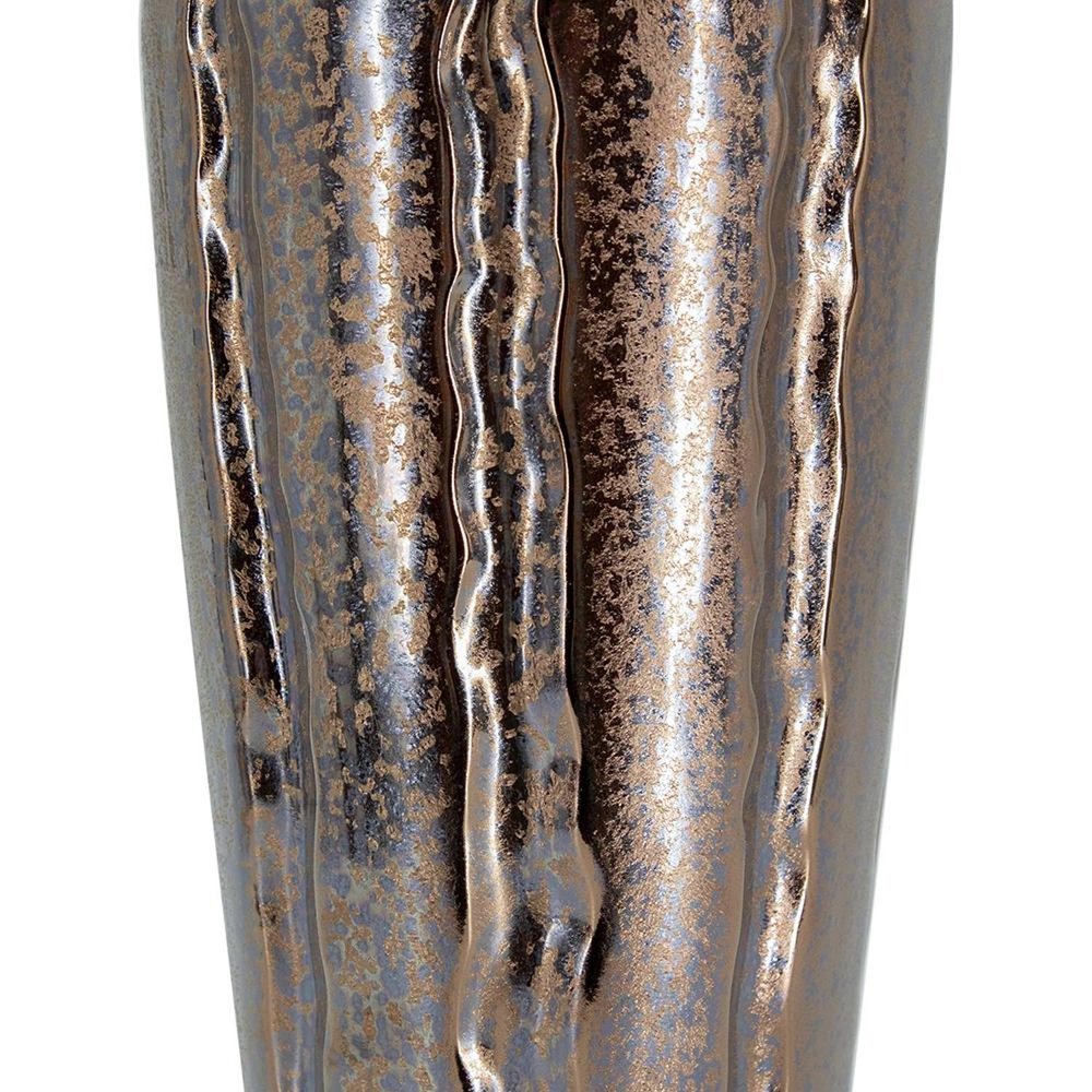 Set of Three Bronze And Silver Ceramic Urn Ginger Jars HomeRoots