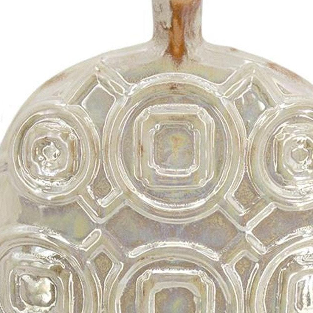16" Cream Geometric Ceramic Bud Table Vase HomeRoots