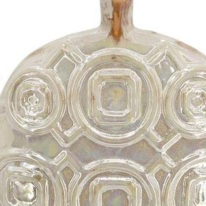 16" Cream Geometric Ceramic Bud Table Vase HomeRoots