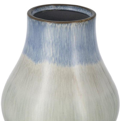 10" Blue And Gray Ombre Ceramic Round Table Vase HomeRoots