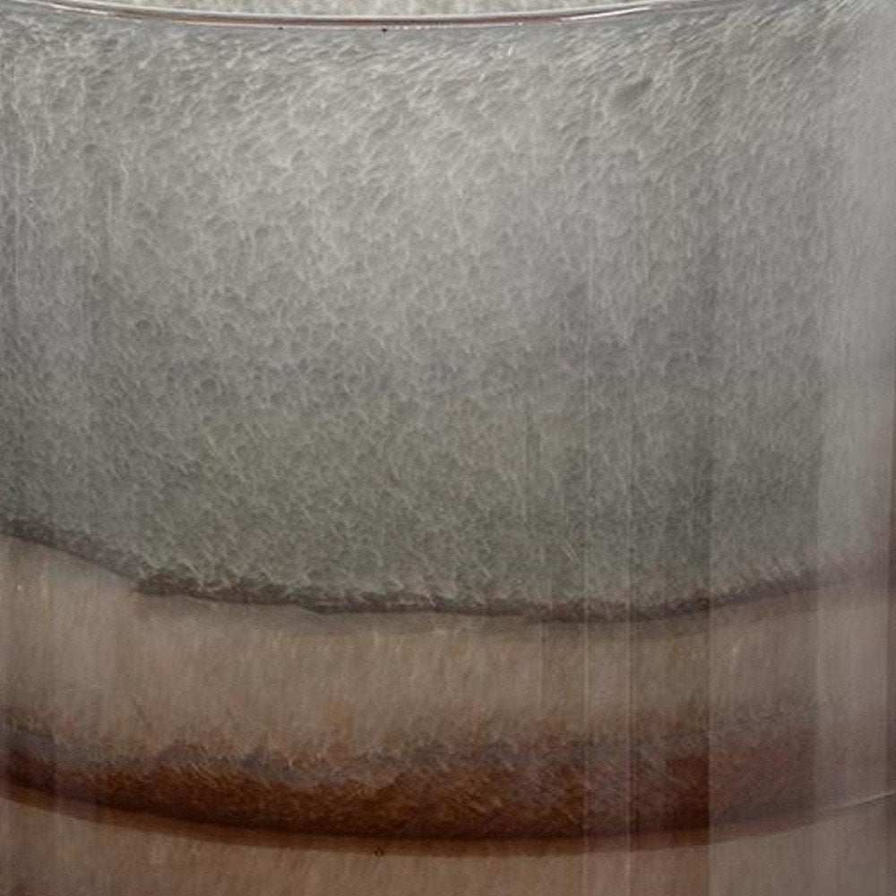 9" Gray And Brown Ombre Glass Round Table Vase HomeRoots