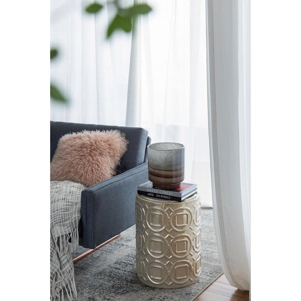 9" Gray And Brown Ombre Glass Round Table Vase HomeRoots