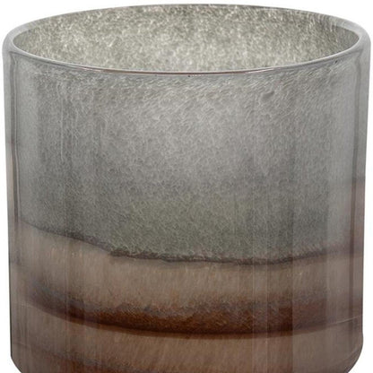 9" Gray And Brown Ombre Glass Round Table Vase HomeRoots