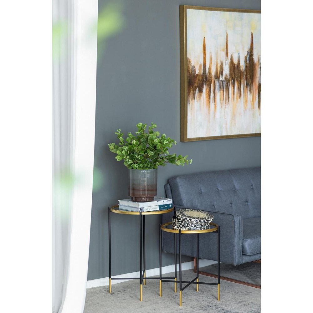 9" Gray And Brown Ombre Glass Round Table Vase HomeRoots