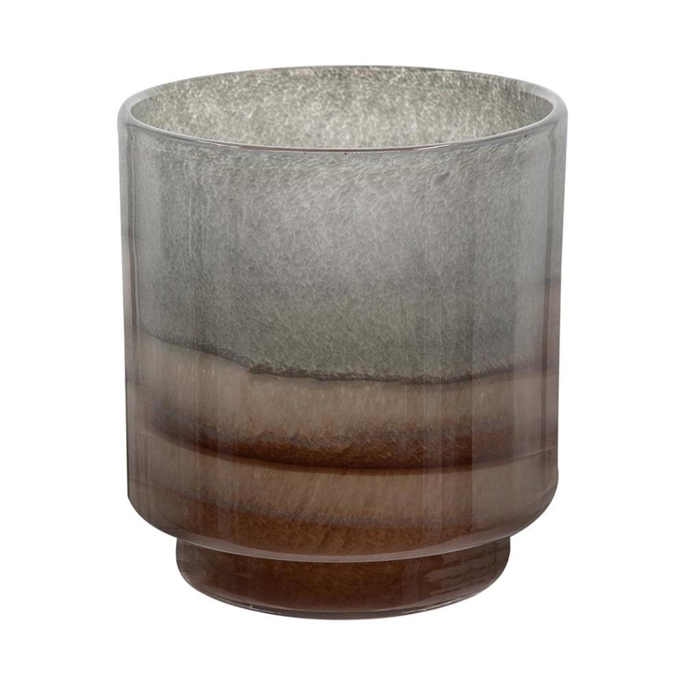 9" Gray And Brown Ombre Glass Round Table Vase HomeRoots