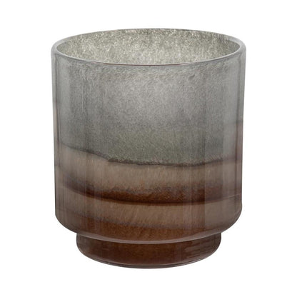 9" Gray And Brown Ombre Glass Round Table Vase HomeRoots