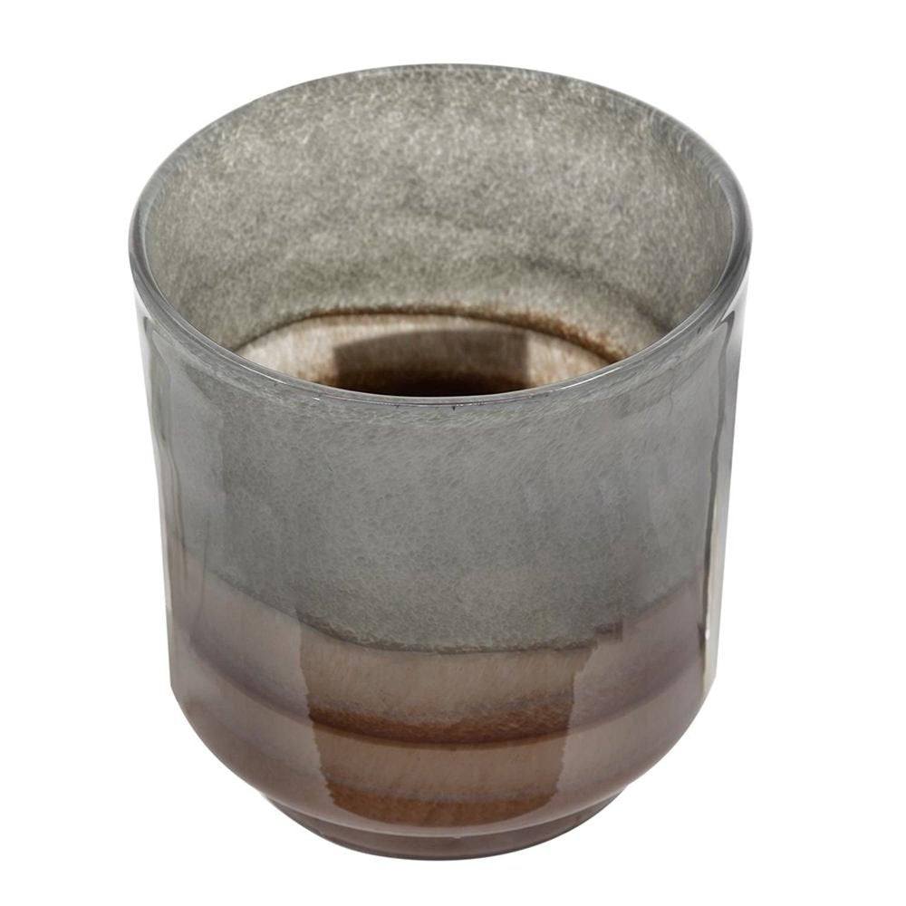 9" Gray And Brown Ombre Glass Round Table Vase HomeRoots