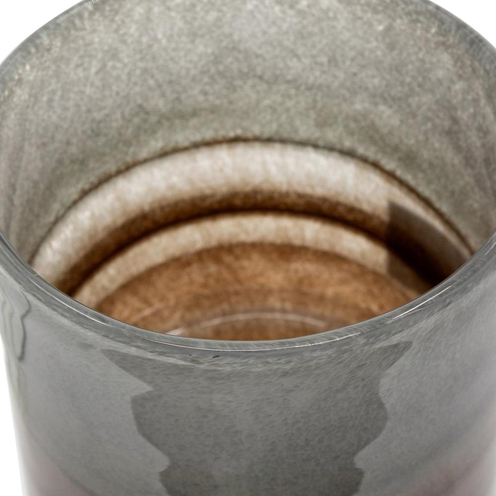 9" Gray And Brown Ombre Glass Round Table Vase HomeRoots