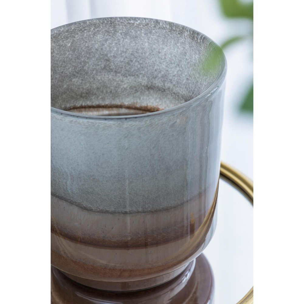 9" Gray And Brown Ombre Glass Round Table Vase HomeRoots