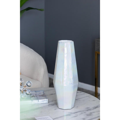 20" Blue And Opal Glass Cylinder Table Vase HomeRoots