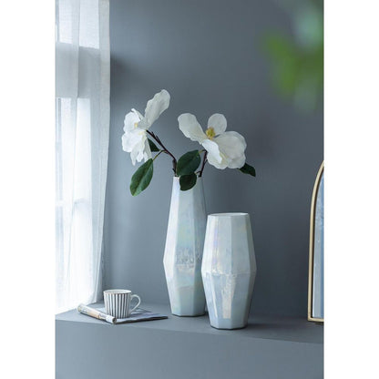 20" Blue And Opal Glass Cylinder Table Vase HomeRoots