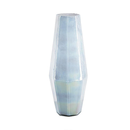 20" Blue And Opal Glass Cylinder Table Vase HomeRoots