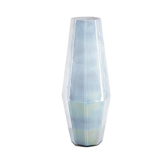 20" Blue And Opal Glass Cylinder Table Vase HomeRoots
