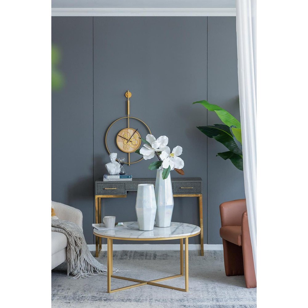 20" Blue And Opal Glass Cylinder Table Vase HomeRoots