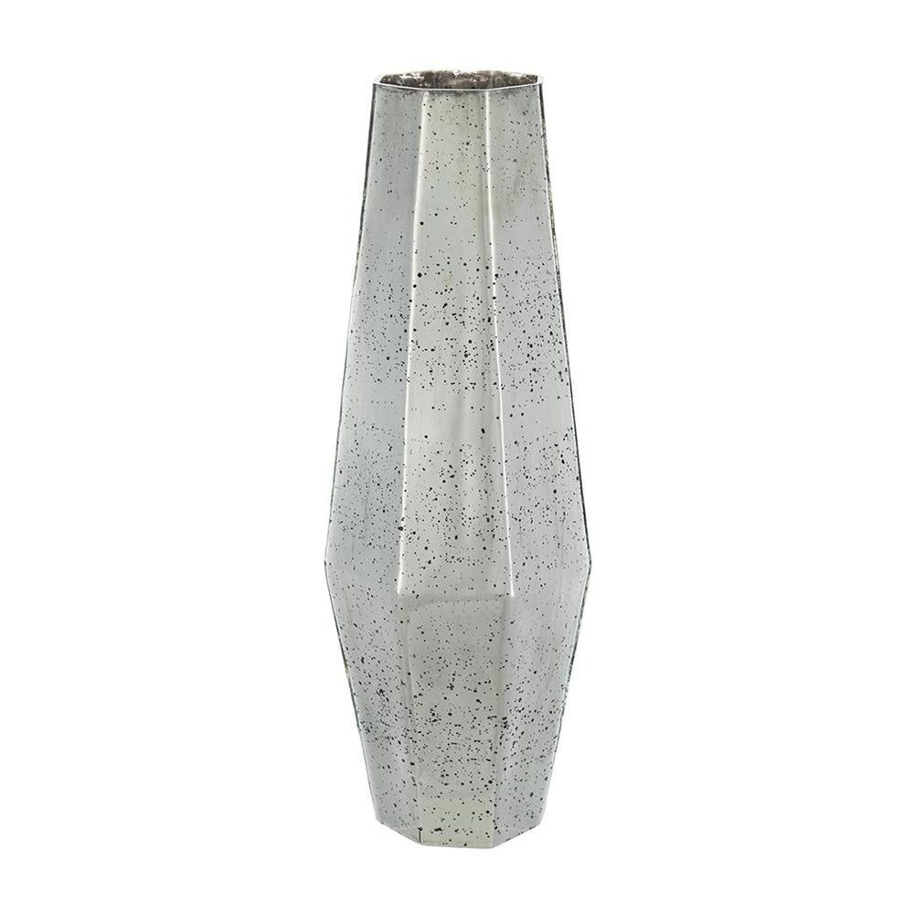 20" Antiqued Silver Glass Cylinder Table Vase HomeRoots