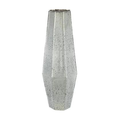 20" Antiqued Silver Glass Cylinder Table Vase HomeRoots