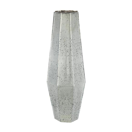 20" Antiqued Silver Glass Cylinder Table Vase HomeRoots